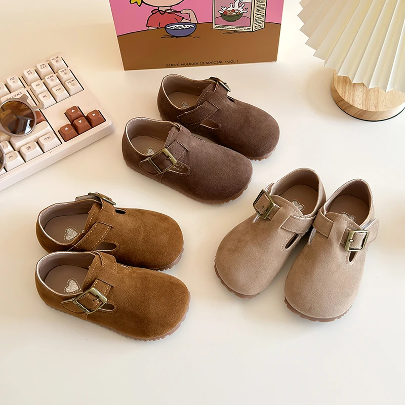 Autumn Boys Girl's Loafers Hook-loop Casual Kid's Flat Shoe Solid Colors Anti-slip Daily All-match Fashion Children Shoes