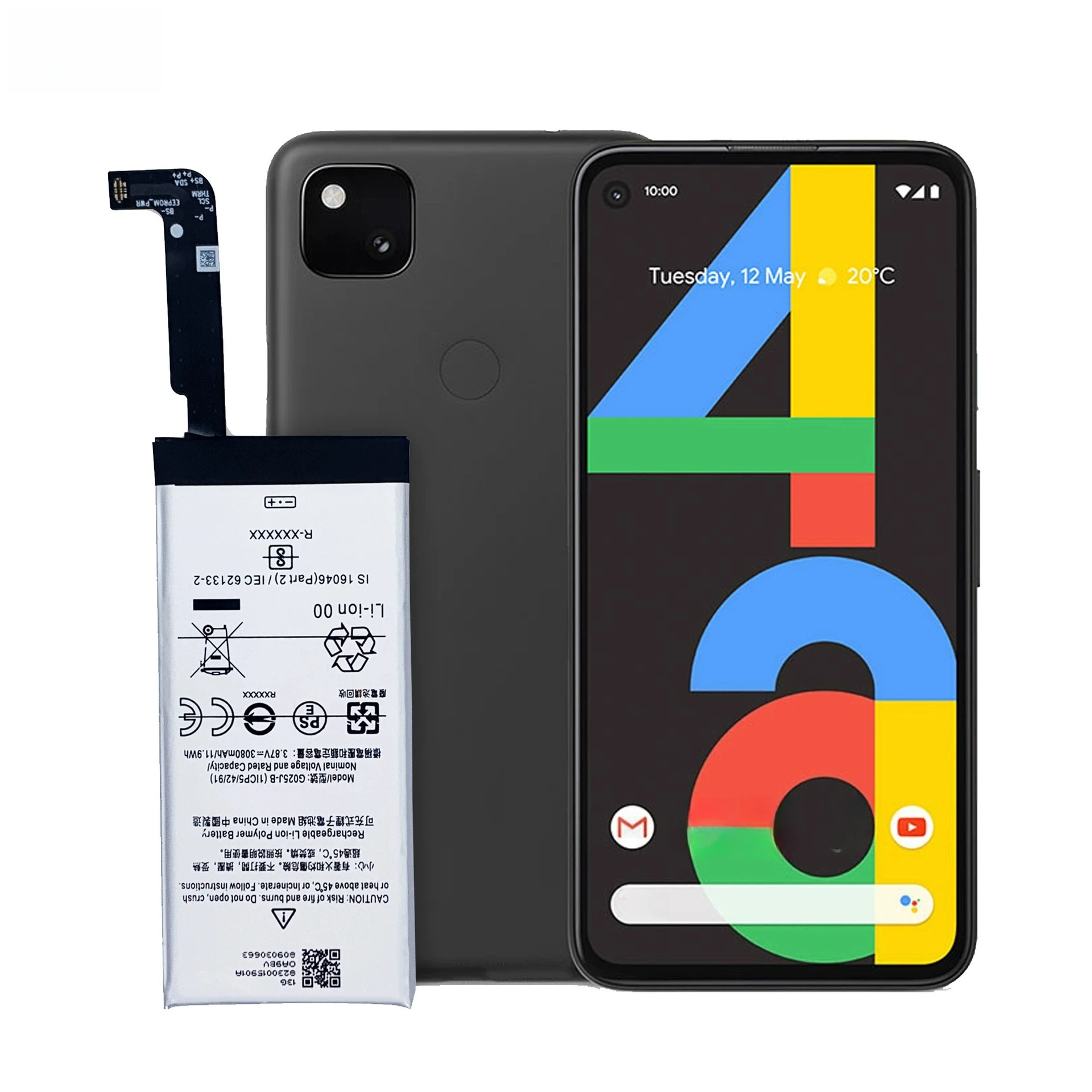 3.8V 3140MAH for Google Pixel 4A G025J-B High-capacity Mobile Phone Battery Built-in Lithium Battery