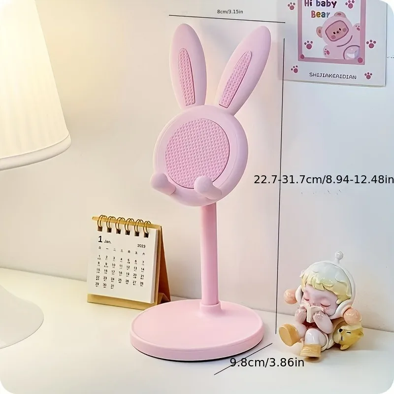 Cell Phone Stand Cute Cartoon Bunny Desktop Mobile Phone Holder Universal Adjustable Telescopic Lifting Lazy Bracket