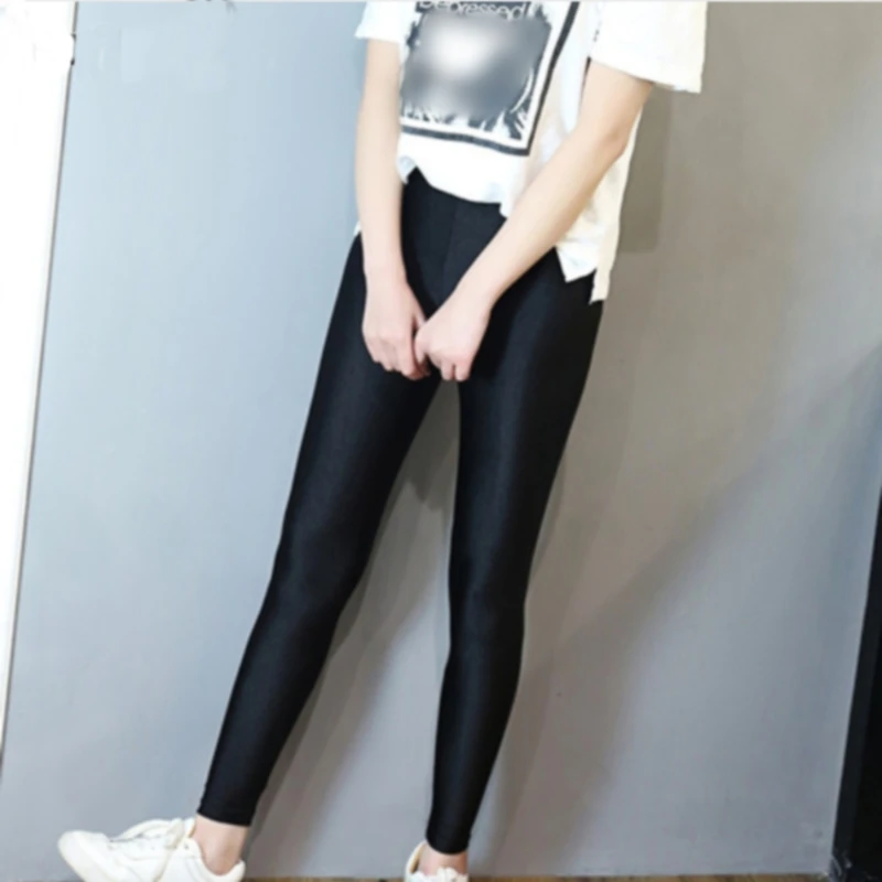 Women Seamless Leggings Elastic Slim Fit Tight Pants Female Solid Color Thin Style Workout Cropped Pants Sexy For Ladies