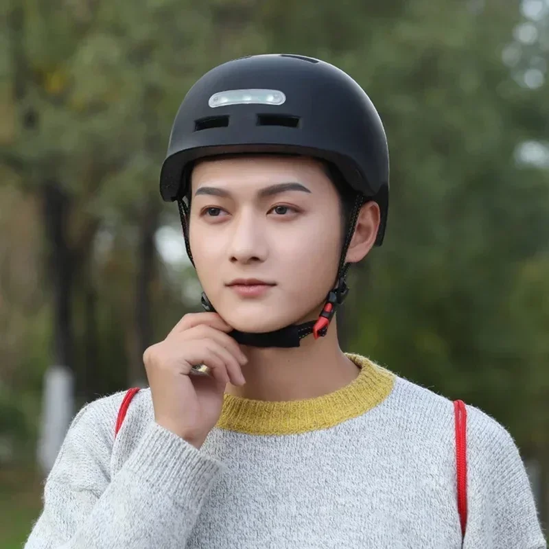 Ubran Helmet With Light Warning Integrated Bicycle Balance Car Helmet Outdoor Sports Electric Car Scooter Riding Cap Safety Cap
