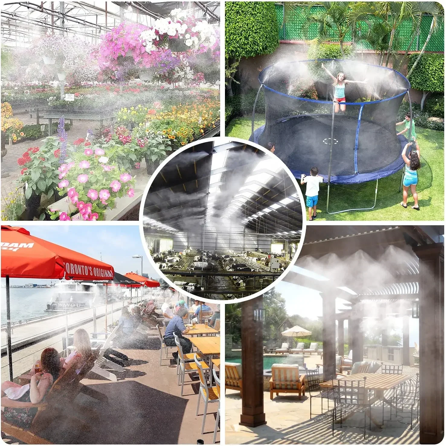 Outdoor Misting Cooling System - Mist Cooling System Outdoor Patio 15M recension och pris