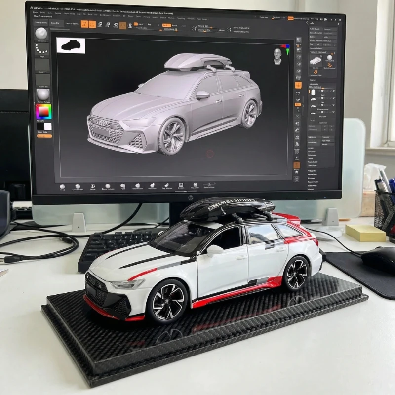 

Модель RS6 из сплава 1:32 со звуковыми и световыми эффектами, настольное украшение для интерьера, игрушка-подарок для мальчиков