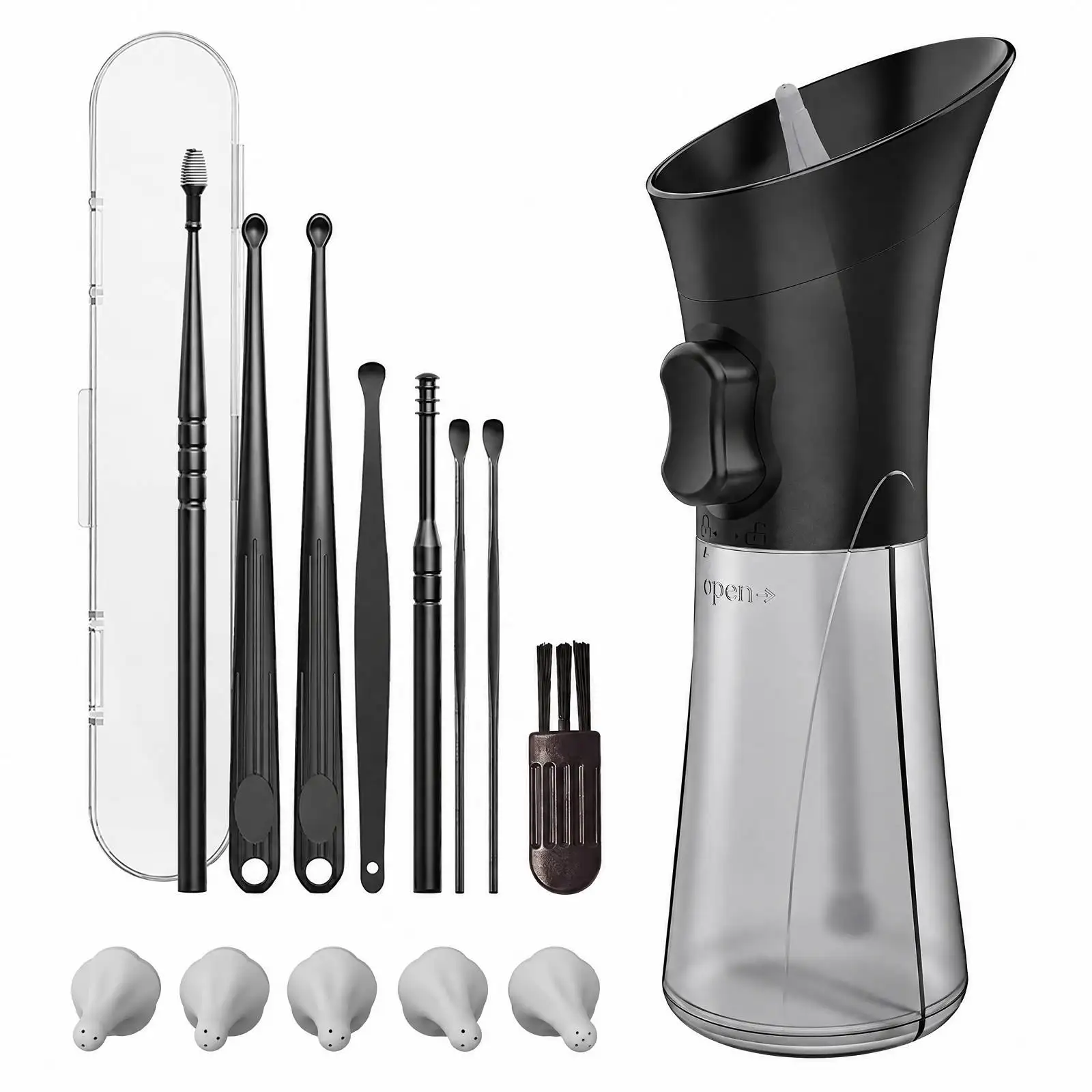 Electric Ear Wax Removal Irrigation Kit 3 Pressure Modes Electric Ear Cleaner Waste Water Tank Water Safe FlushingTool Home Care