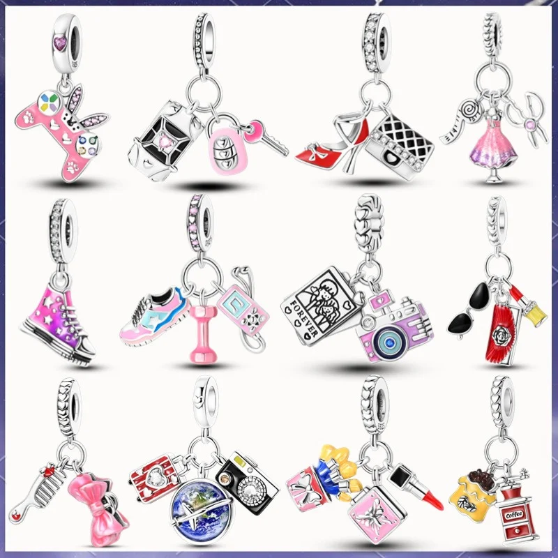 925 silver game console pendant suitable for original bracelets, necklaces, DIY bead jewelry, women's jewelry making gifts