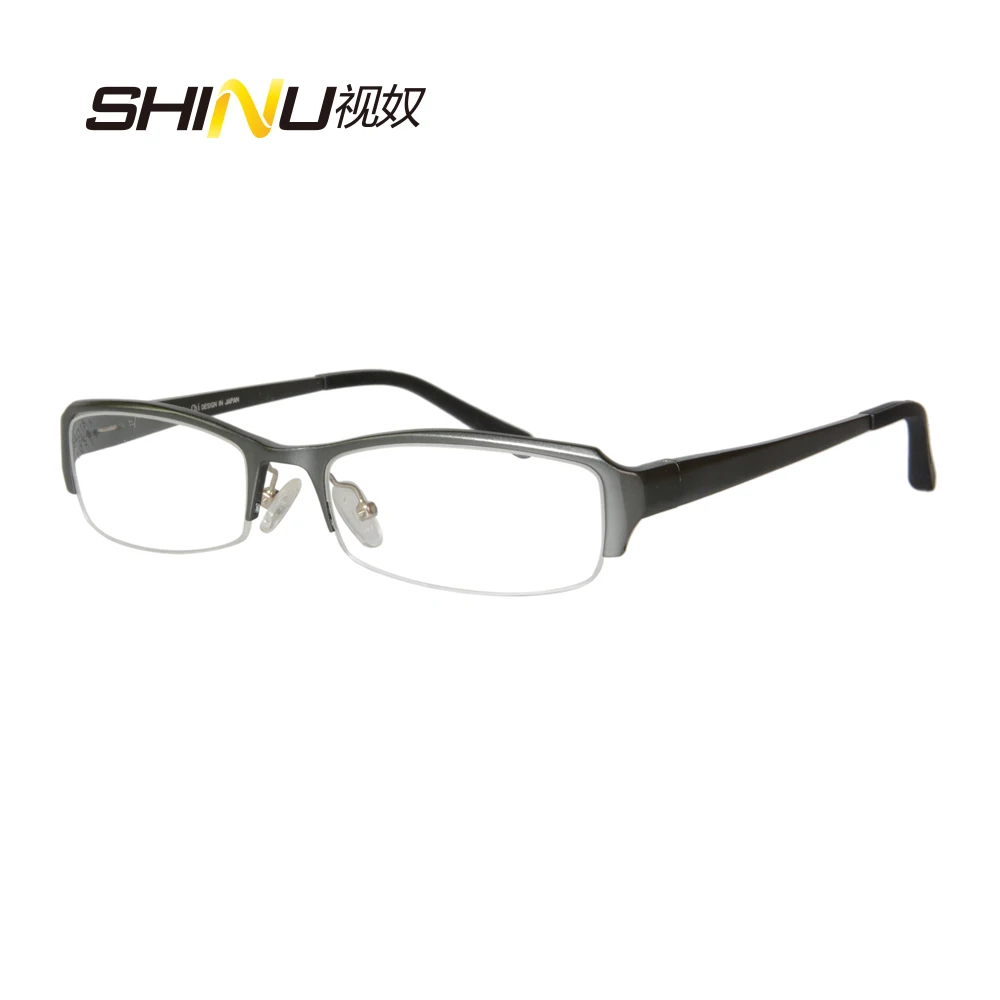 SHINU Brand Aluminum eyeglasses frame for men half frame fashion glasses for man spring hinge fashion eyewear customized