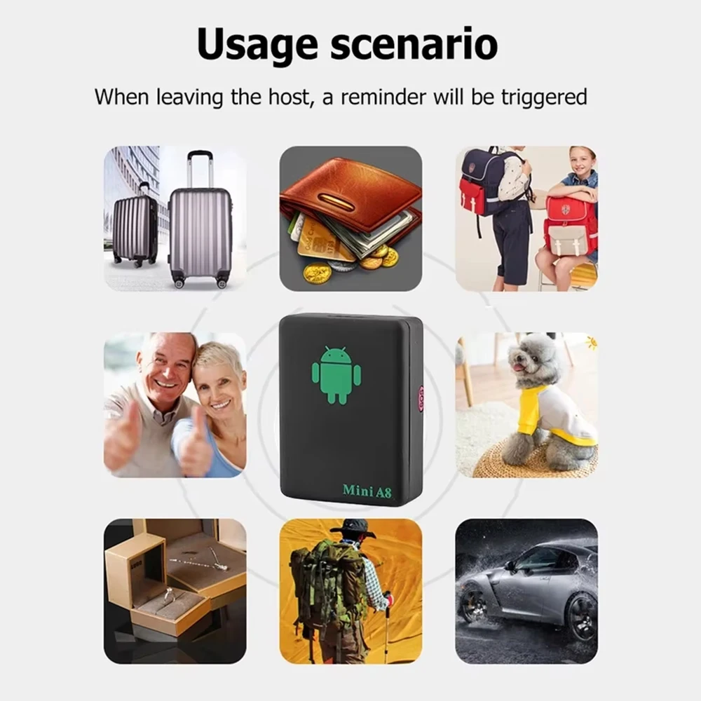 Mini A8 GPS Tracker Locator Device Real Time Car Kids Pet GSM/GPRS/LBS Tracking Power Adapter Key Wallet Tracking Finder