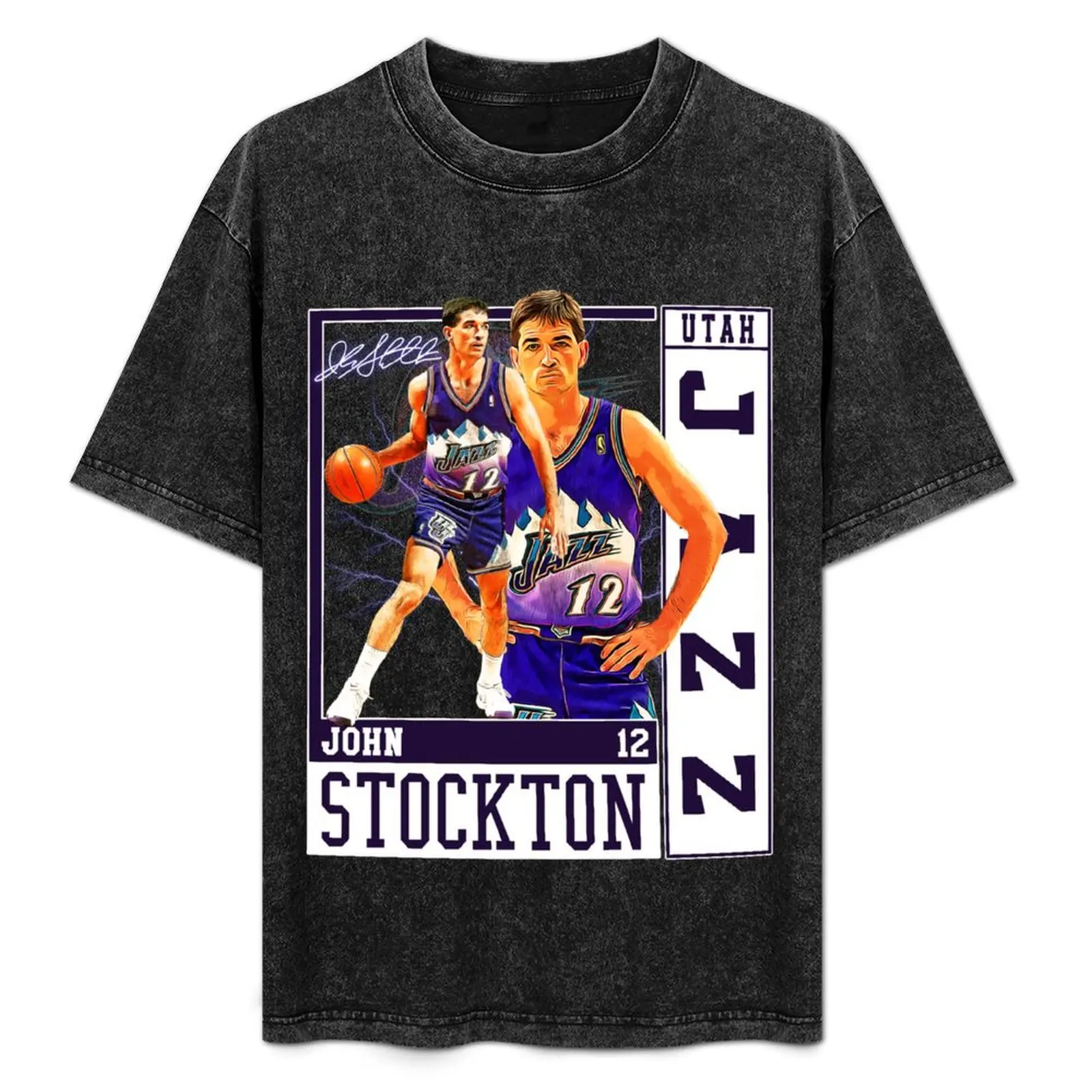 John Stockton Legend Basketball Signature Vintage Retro 80s 90s Bootleg Rap Style T-Shirt luxury t-shirt clothes for men
