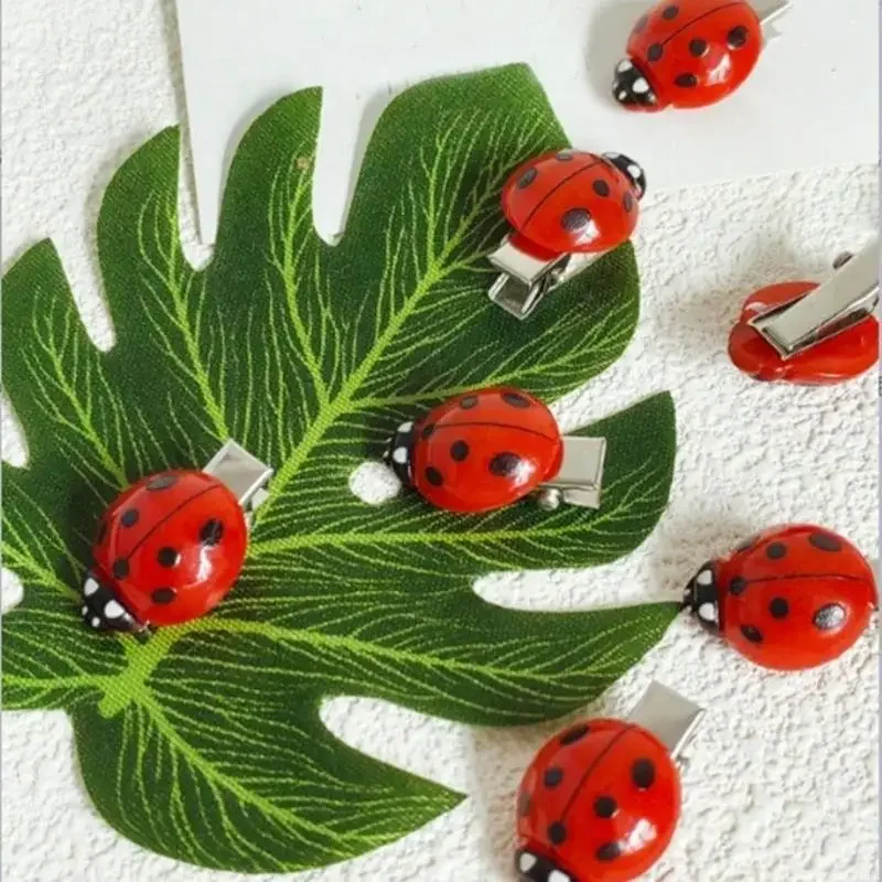 

10PCS Realistic Ladybird Hairpins for Kids Teens Hair Barrettes Sweet Hair Ornaments for School Event Outings