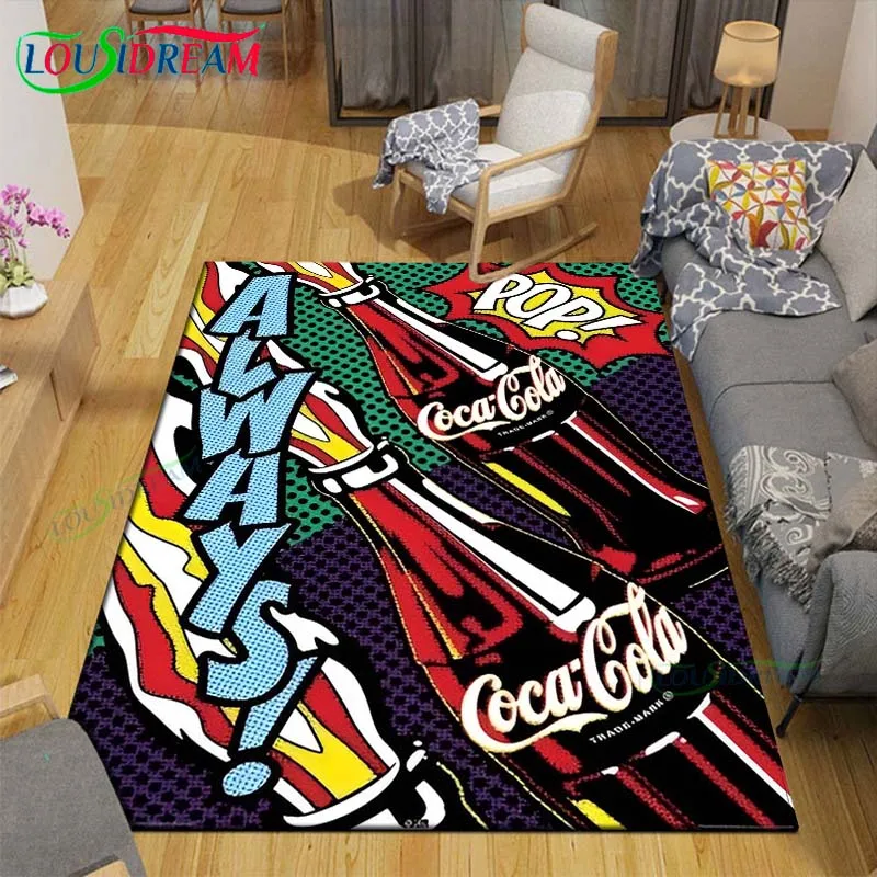 3D Fashion C-Coca-Cola Logo  Carpet for Living Room Home Sofa Decoration,Children Game Decor Floor Mat Yoga Mat Large Carpet