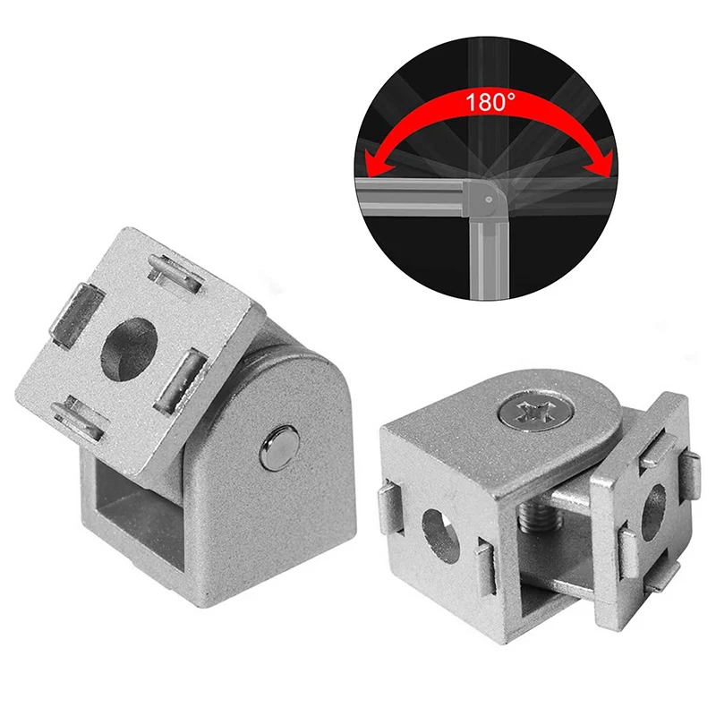 High-end 2 Pcs Aluminum Alloy Pivot Joint for Aluminum Extrusion Profile 2020 Series Flexible Pivot Joint 2020 Aluminum Profile