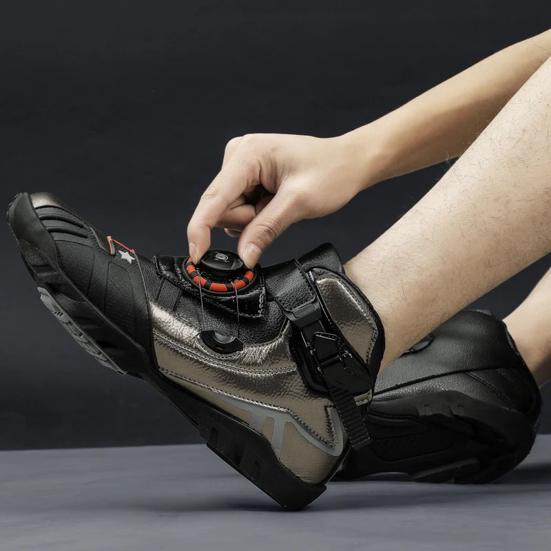 أحذية ركوب الدراجات النارية الواقية للجنسين، أزياء عالية الجودة للفصول الأربعة، قابلة للتنفس ومضادة للانزلاق لركوب الدراجات على الطرق الوعرة