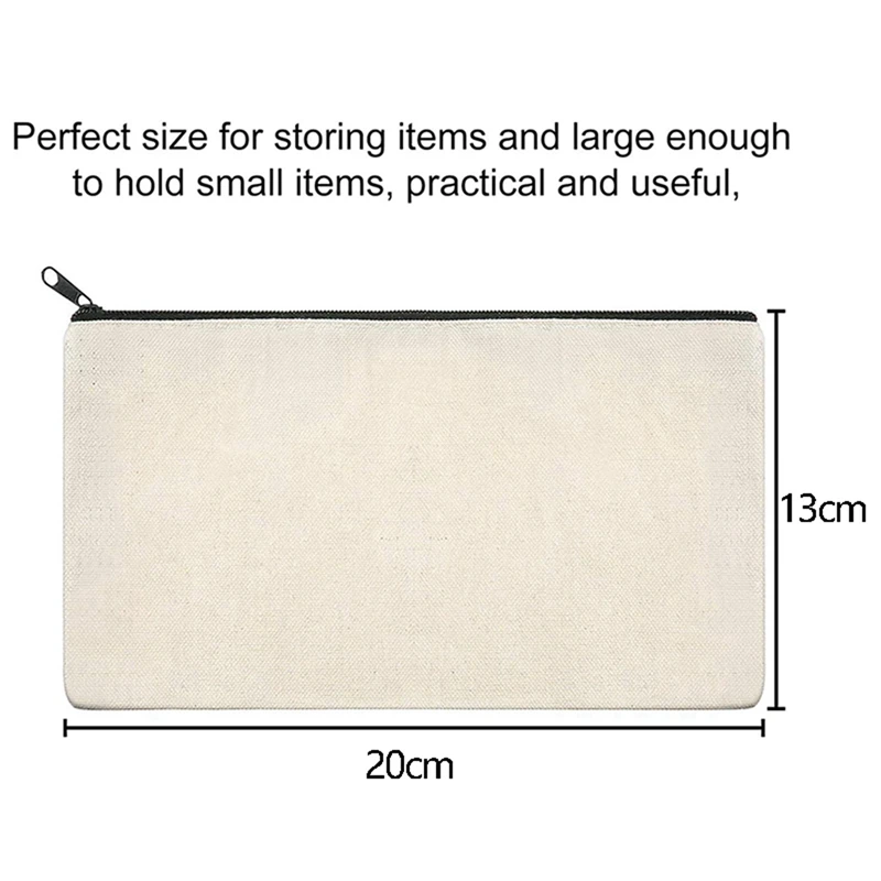 Hot TTKK 40 ชิ้นผ้าใบแต่งหน้ากระเป๋าผ้าใบซิปกระเป๋ากระเป๋าดินสอ DIY Craft กระเป๋าสําหรับเดินทาง DIY Craft โรงเรียนสีสัน Zippe