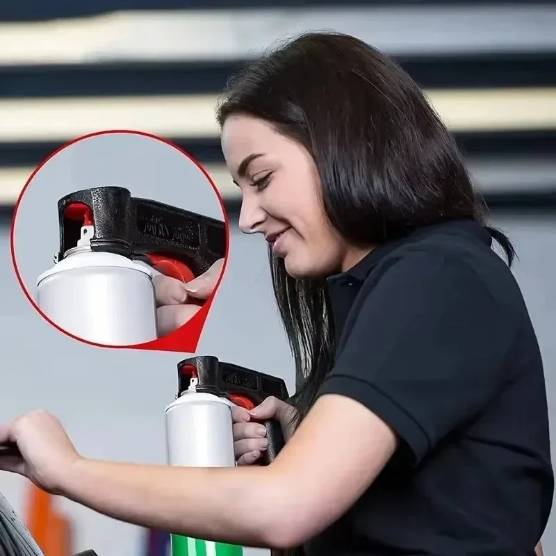 1 stuks plastic draagbare spuitverfhandgreep, universeel herbruikbaar autokleurveranderende film plakken zelfspuitend handspuitpistool