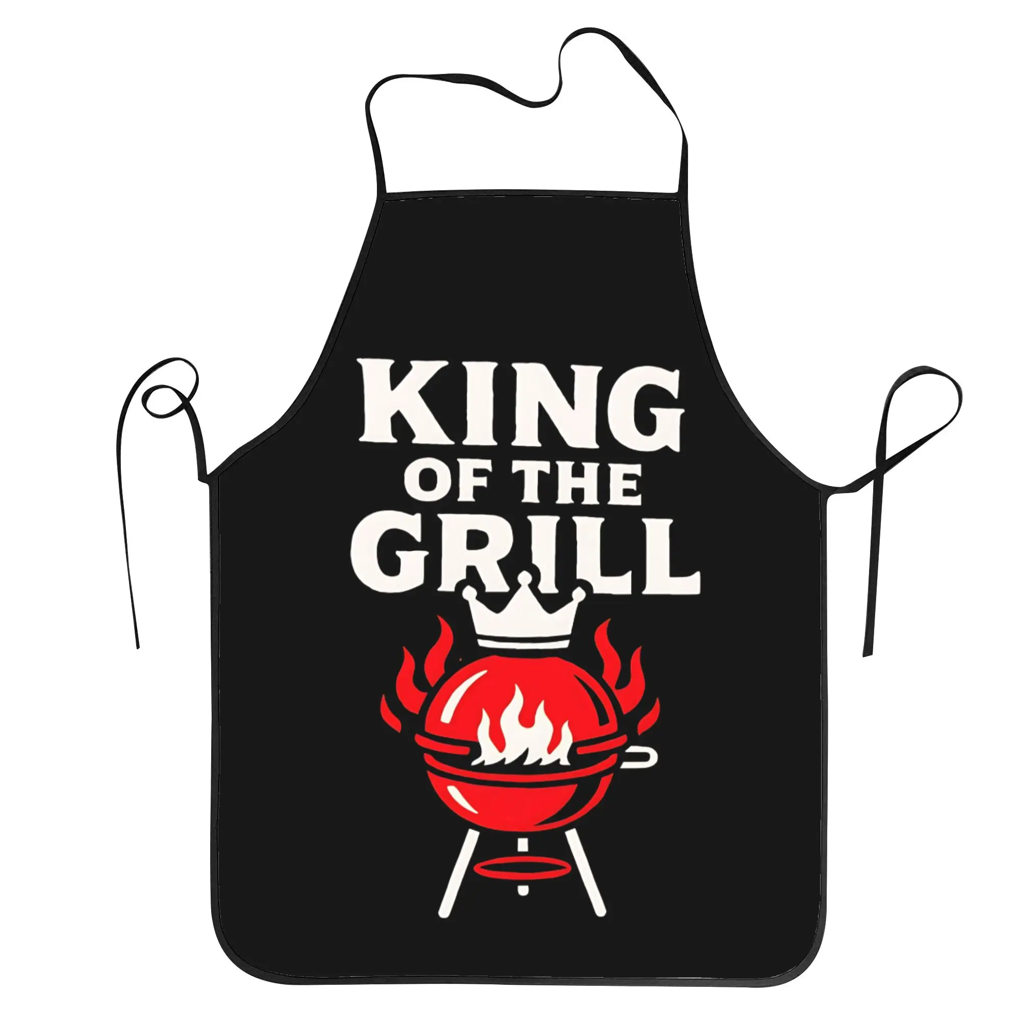 

King Of The Grill BBQ Lover Apron Cleaning Adult Kitchen Accessories Work Fashion Aprons without Pocket