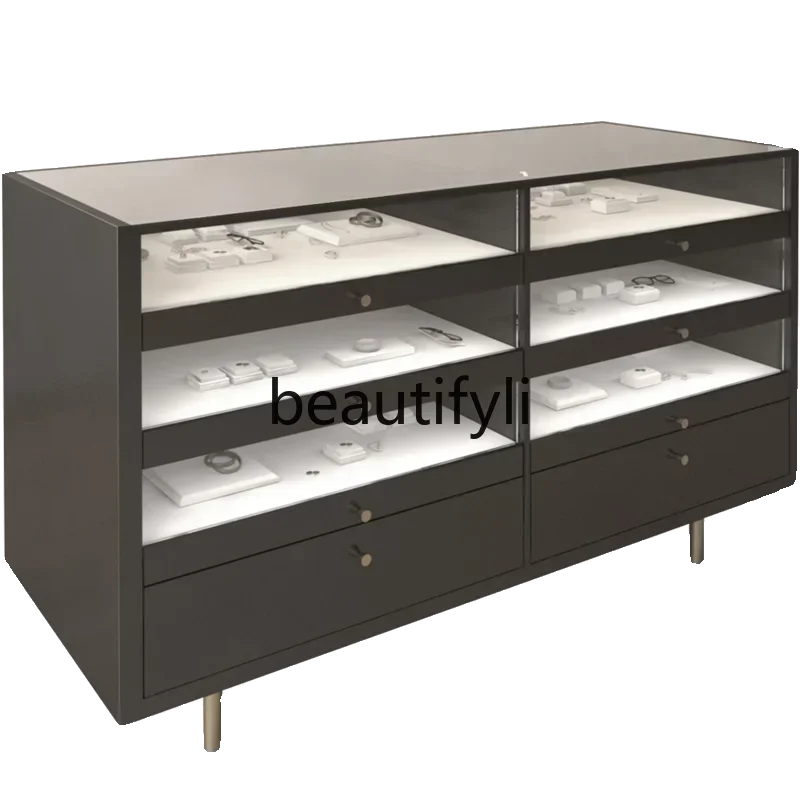 D2520 Glass cabinet three-layer jewelry display  drawer storage cabinet watch jewelry display cabinet