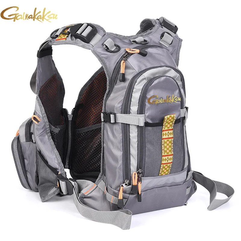 Imagem -02 - Multifuncional Pesca Colete Salva-vidas Grande Flutuabilidade Marca Mochila Multi-bolso