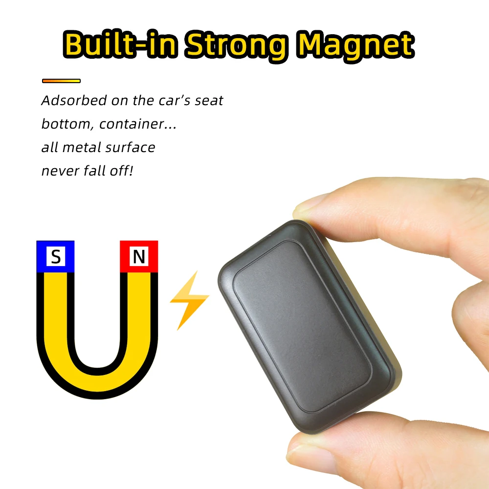 G05 Mini GPS Tracker with Powerful Magnet Anti-Lost Finder for Kids Cars Pets Real-time Tracking Google Maps App