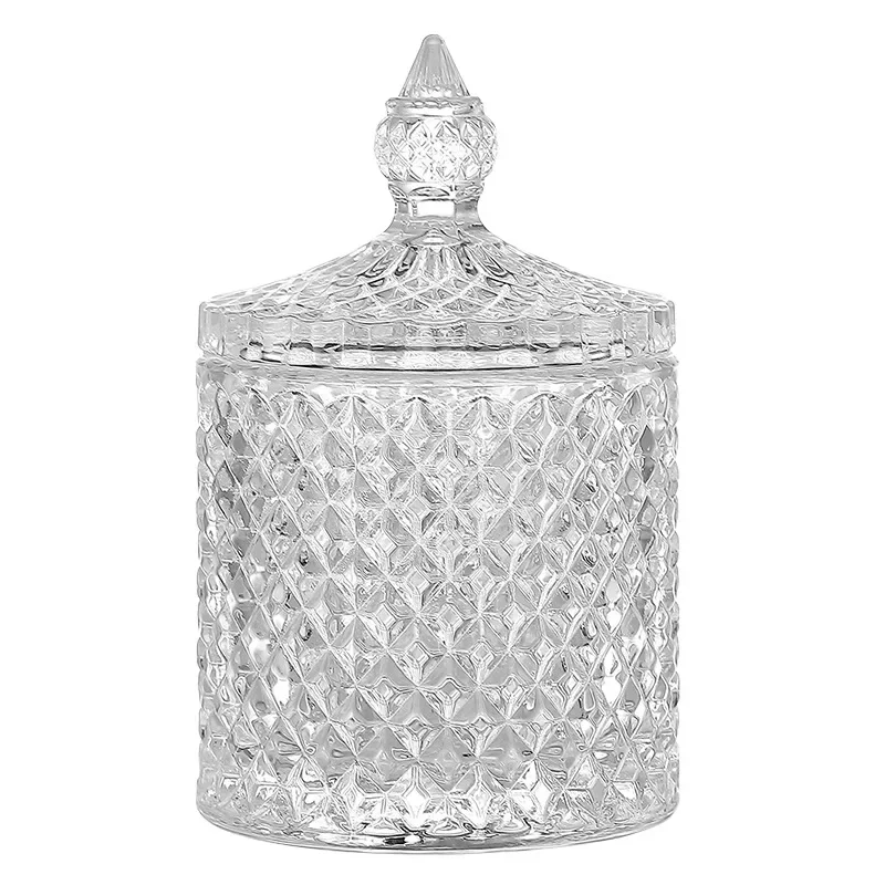 Glass sugar jar, large sugar jar, storage jar