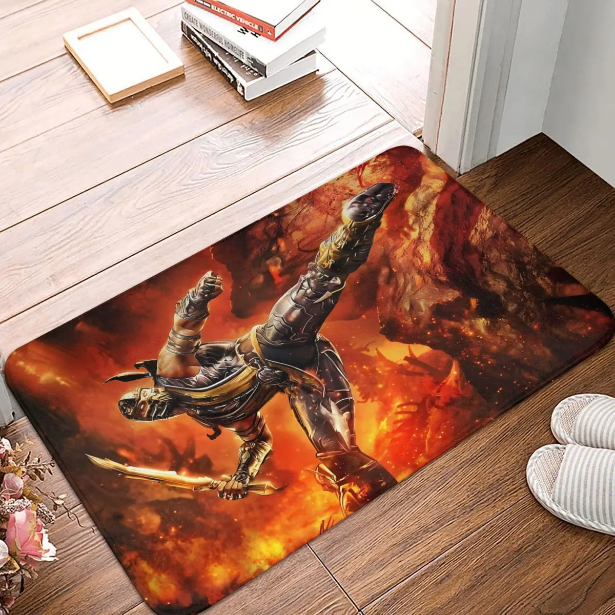 

Game Mortal Kombat Bathroom Non-Slip Carpet Fire Scorpion Living Room Mat Welcome Doormat Home Decoration Rug