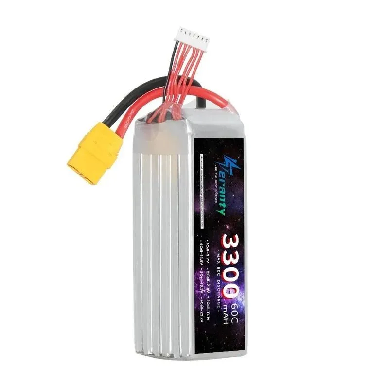 High Rate Lithium Polymer Battery 22.2V 3300mAh 60C for Drone Power Car