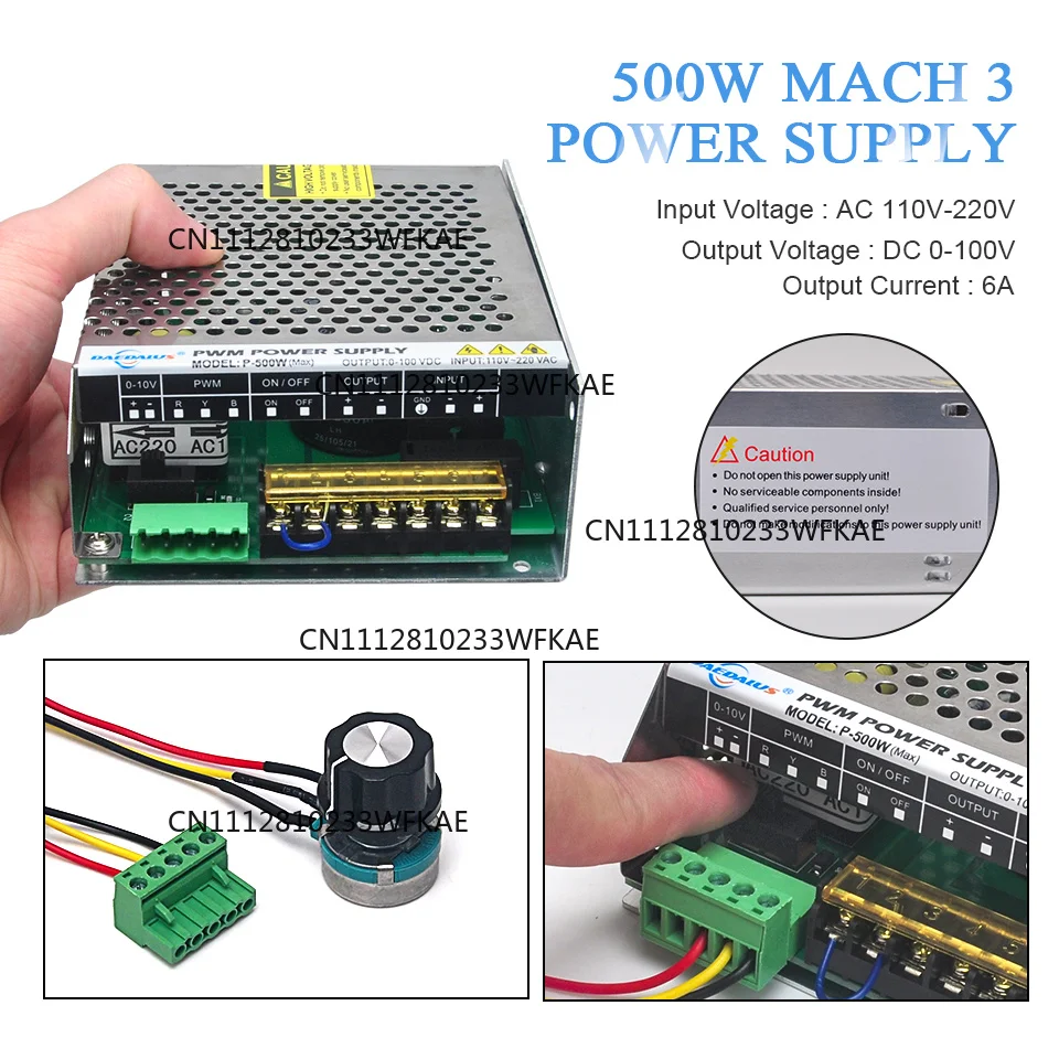 500w CNC Spindle Motor Air Cooled Spindle ER16 Chuck + 52mm Clamp + Power Supply Speed Governor For PCB Engraving