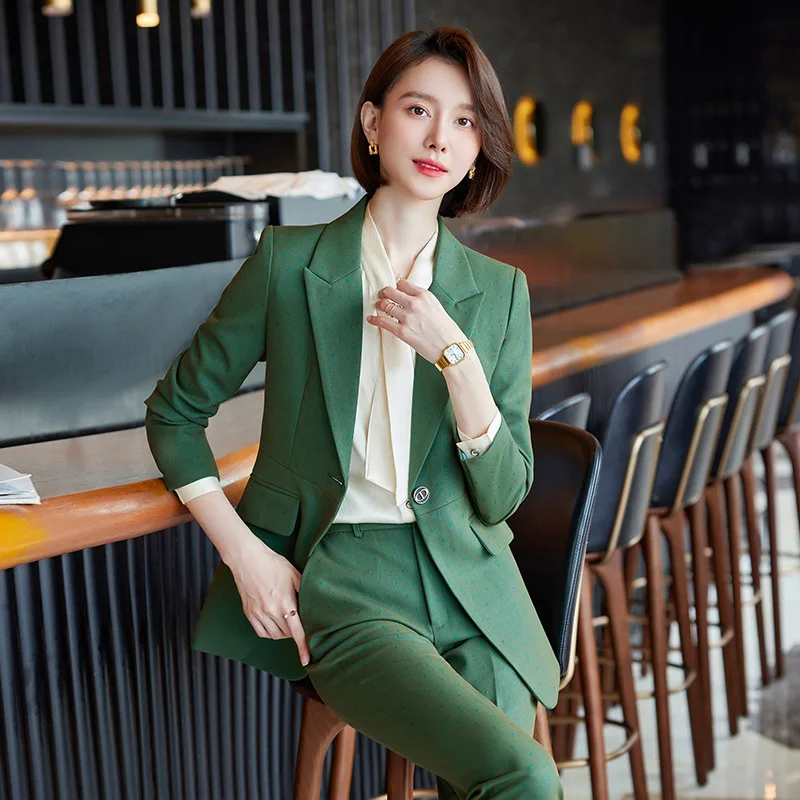 High Quality Fabric Formal Professional Women Business Suits with Pants and Jackets Coat OL Styles Female Work Wear Pantsuits
