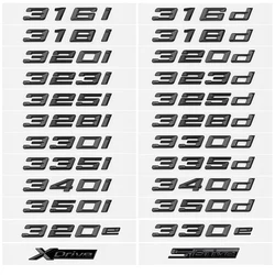 Car Tail Trunk Letter 320i 320d 320e 325d 330i 330d 330e 335d 340d Emblem Sticker For BMW 3 Series E90 E91 F30 F31 F34 G20 G21