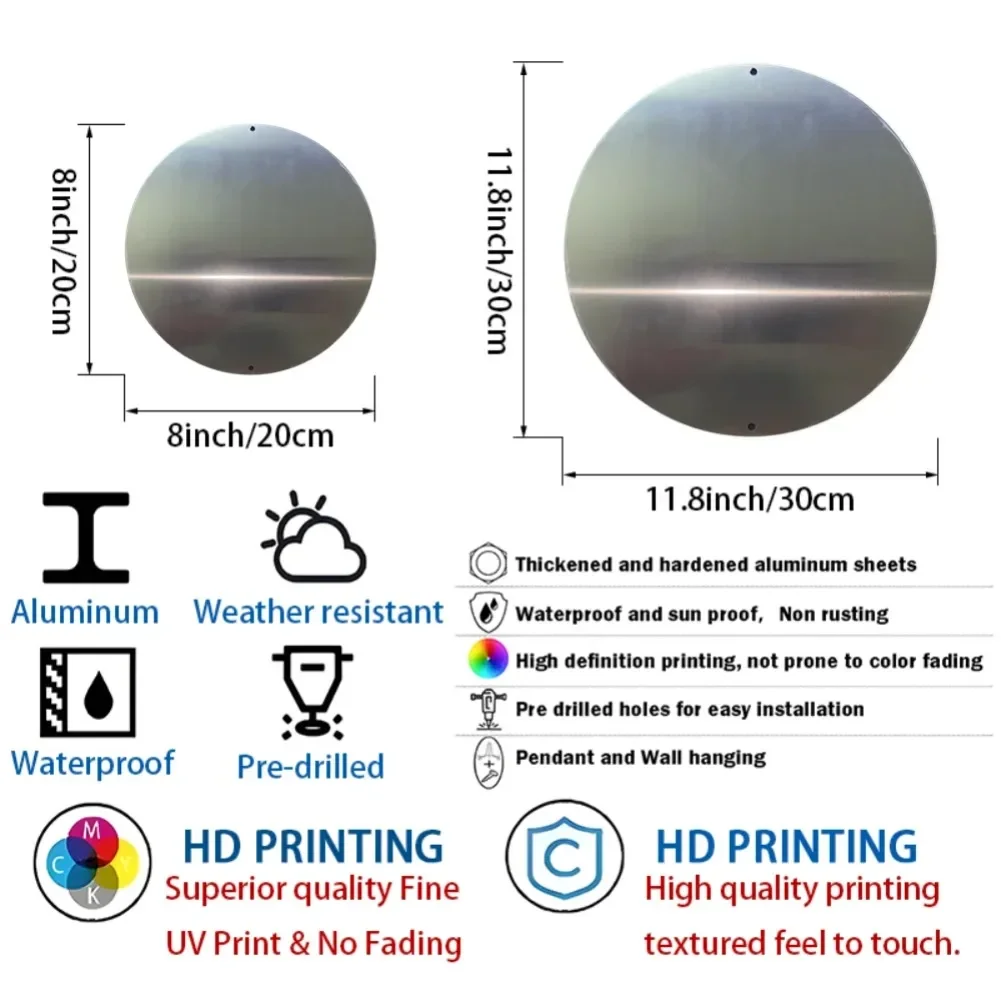 علامة إكليل معدنية مستديرة تحت عنوان دولفين كلاسيكي، ديكور من الألومنيوم للمنزل والمقهى والشقة وديكور حائط مثالي وهدية العيد