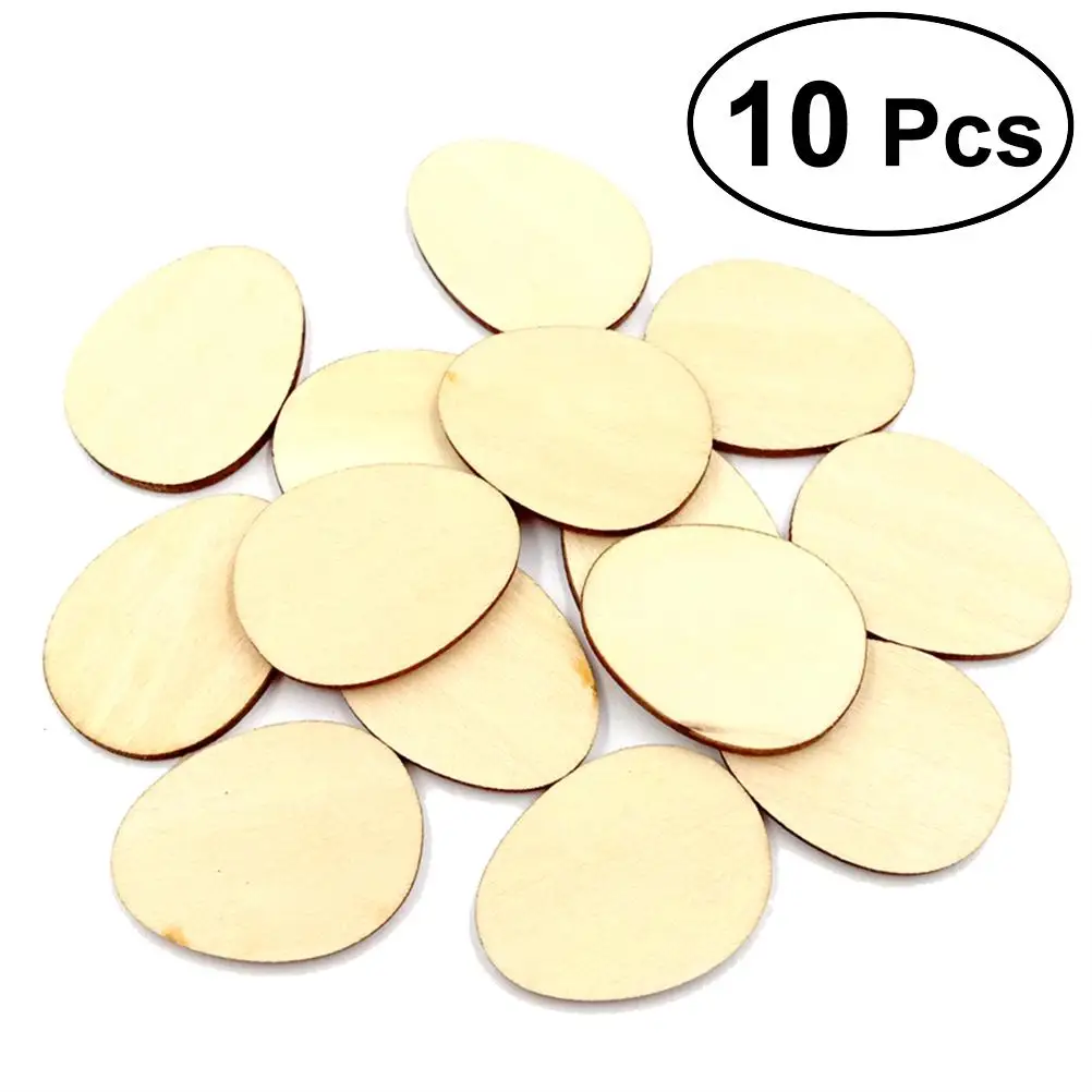 

10 Pcs Unpainted Shape Wood Crafts Decorative Filler Easter Wooden Shapes Craft Supplies Projects Christmas naments
