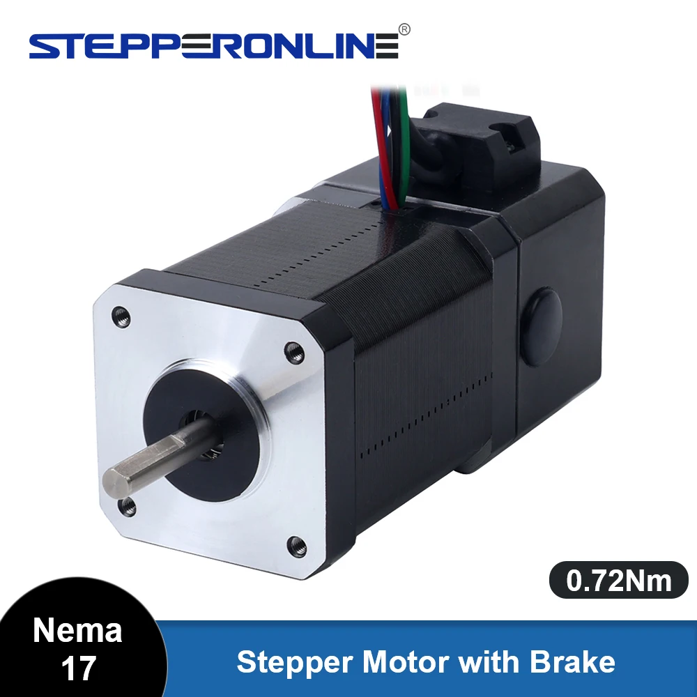 

STEPPERONLINE Nema 17 Stepper Motor 0.72Nm 2A 91mm 24V with Electromagnetic Brake for CNC Machine Tools