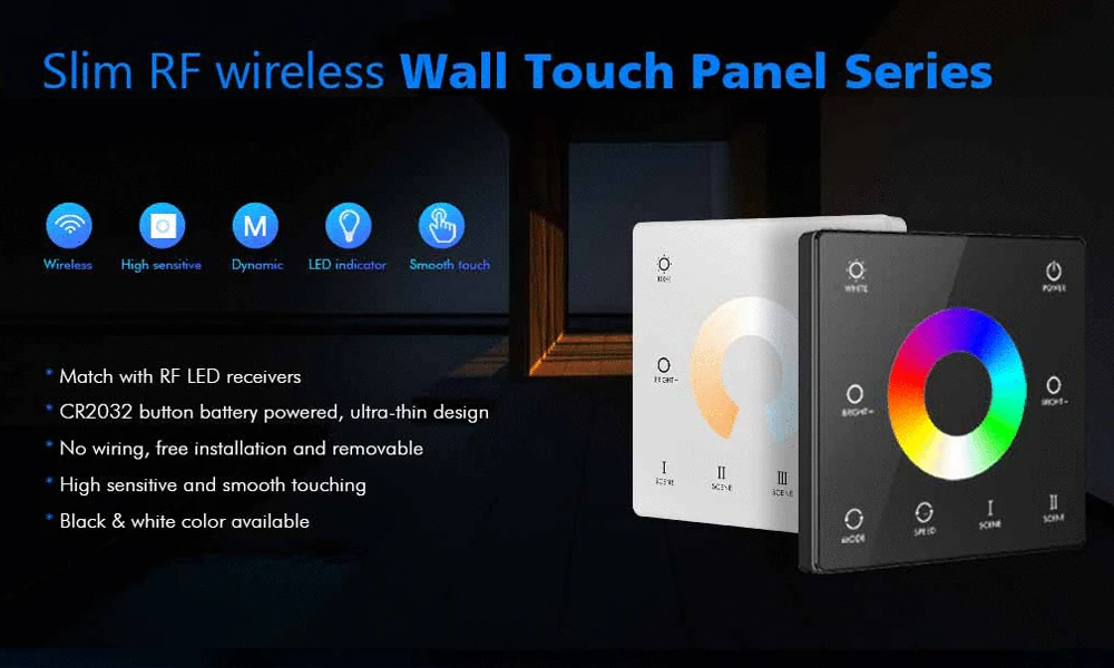 LED Smart Dimmer 2 CH 12V 24V 36V CCT LED Strip Dimming Controller Kit 2.4G RF Remote Control 4 Zone Touch Switch For TUYA Wifi
