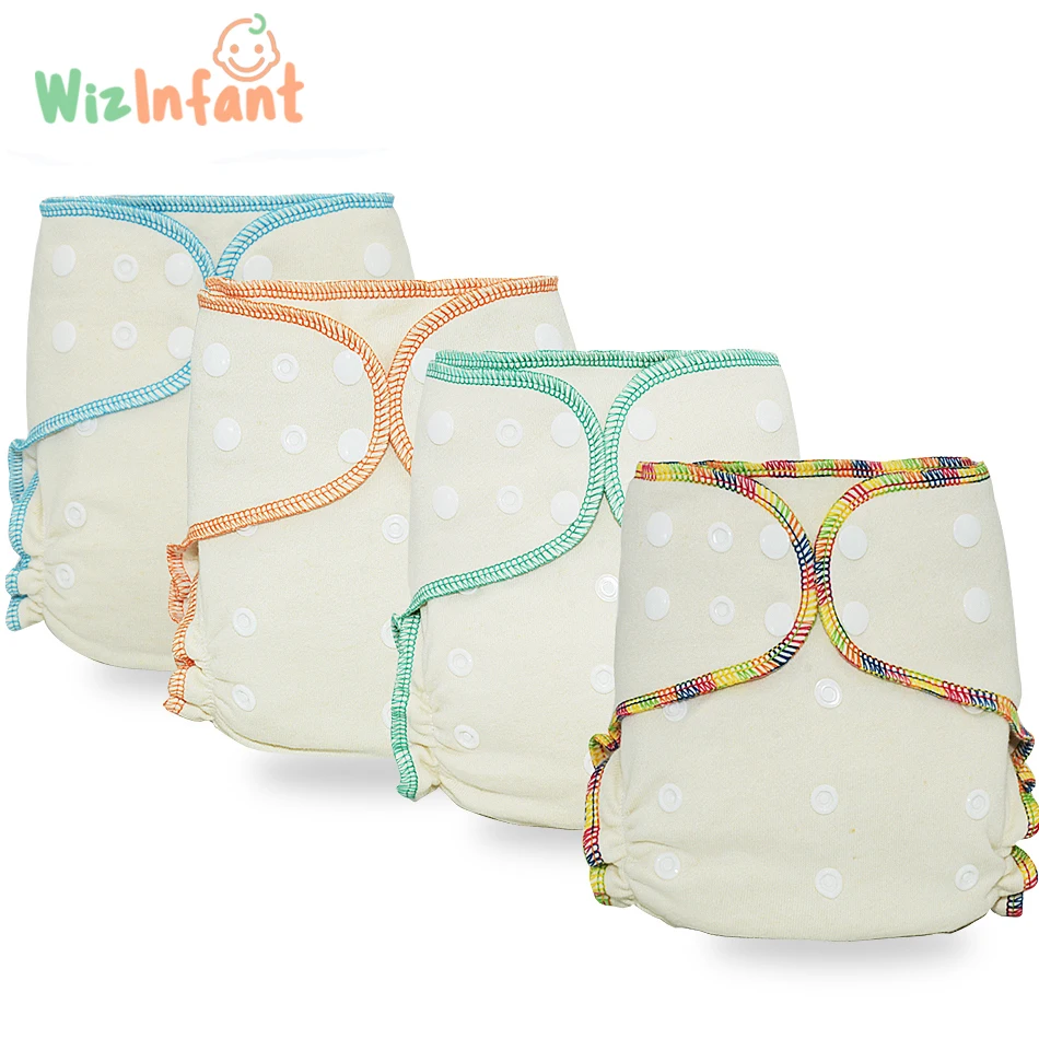 WizInfant  Hybrid Fitted Cloth Diaper Washable Eco-friendly Baby Diapers Ecological Adjust High Absorbency for 5-15kg Baby