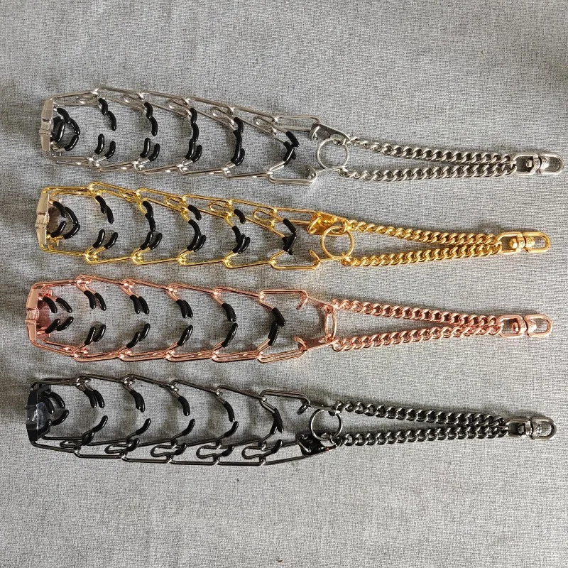 Stainless steel removable explosion-proof shock stimulation dog chain spike collar for dog training