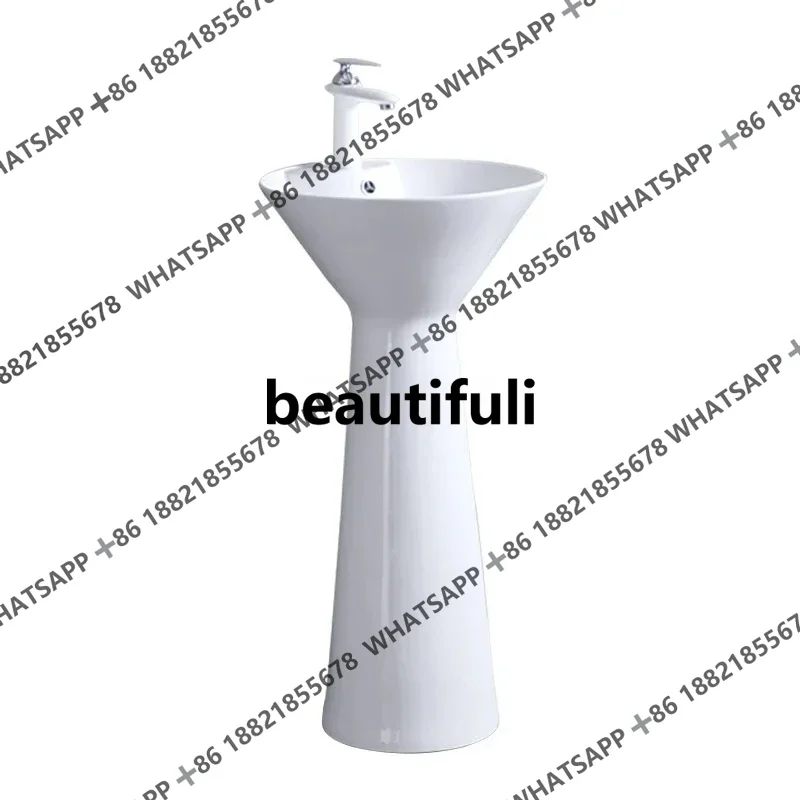 

Single hole ceramic integrated column washbasin