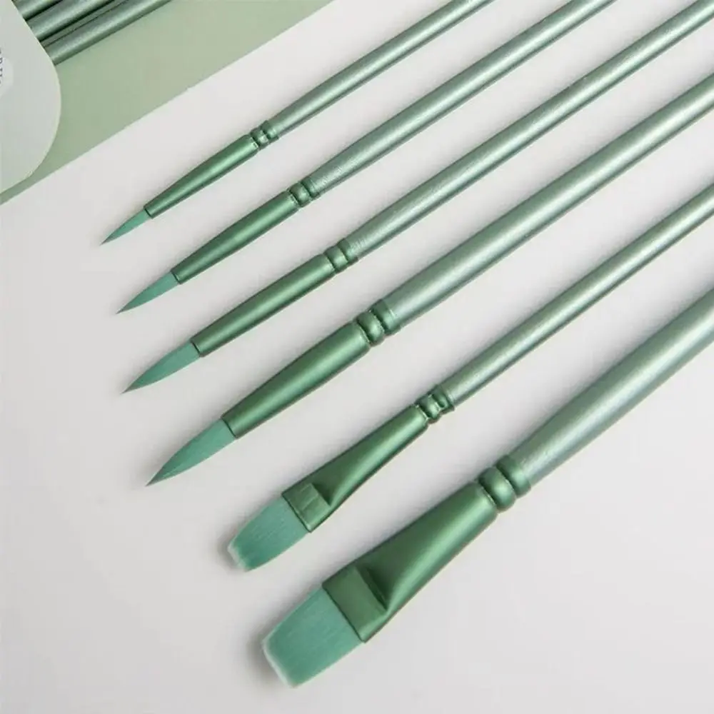 

4/6pcs soft hair Painting Brush Set Professional Different Shape Watercolor Drawing Brushes Wooden Handle Nylon