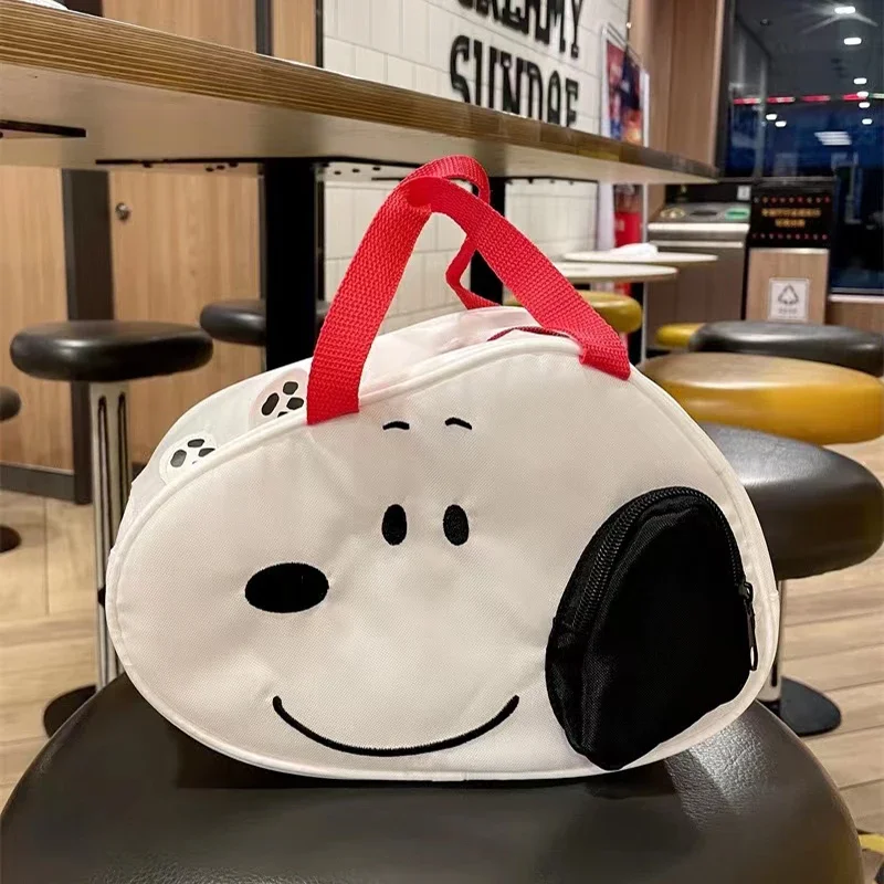 Snoopy Lunch Bags Bento Bag Cartoon Insulated Cold Stripe Picnic Kawaii Carry Case Thermal Food Picnic Lunch Bags for Women Kids