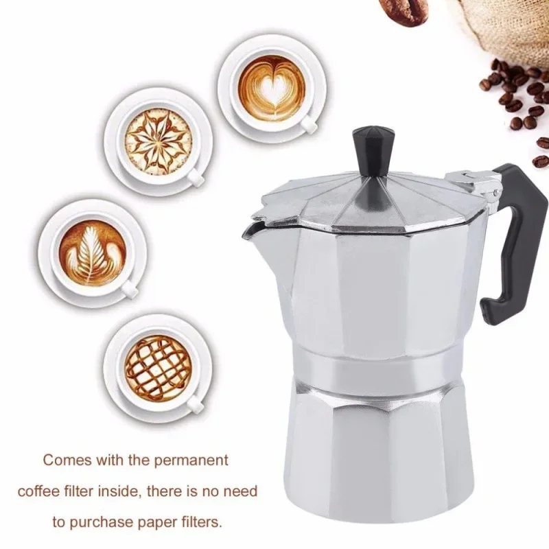 Coffee Maker Machine Aluminum Mocha Pot Mocha Coffee Pot Octagonal Aluminum Pots Span