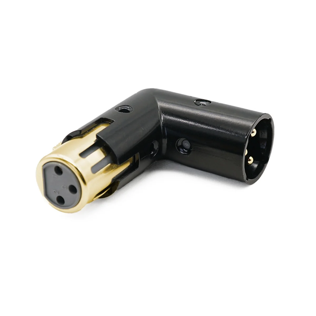 RISEN 1 قطعة 3Pin XLR زاوية محول قابل للتعديل ذكر إلى أنثى الزاوية اليمنى XLR محول XLR 90 درجة محول