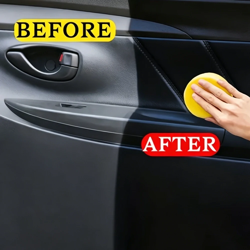 Car Plastic Restorer Paste Black Gloss Leather Restore Auto Polish Repair Trim Faded Renew Coating Long-Lasting YT2012