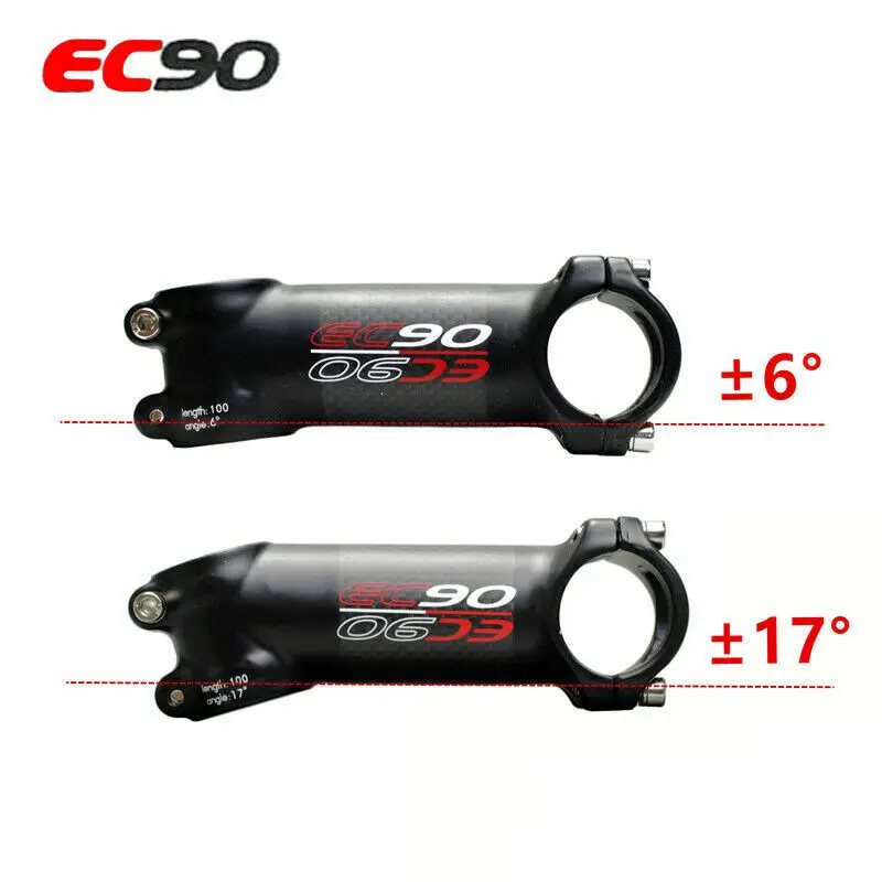 EC90 Carbon Fiber Stem 31.8mm MTB Bar Stems Road Bicycle 6/17 Degrees 60/70/80/90/100/110/120mm Handlebar Stems Bike Part