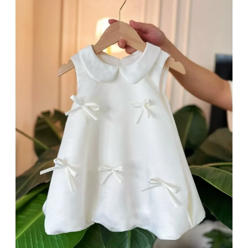 

New Baby Girl First Birthday Party Baptism Dress Children Treasure Princess Dresses Sleeveless Dress Carnival Costume For Girls