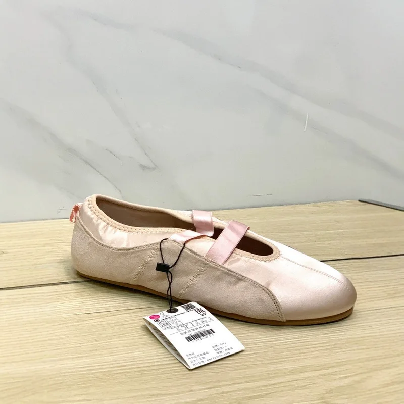 

Satin Mary Jane Shoes For Women In Spring And Autumn Soft Sole Shallow Mouth Single Shoe Internally Raised Ballet Shoes