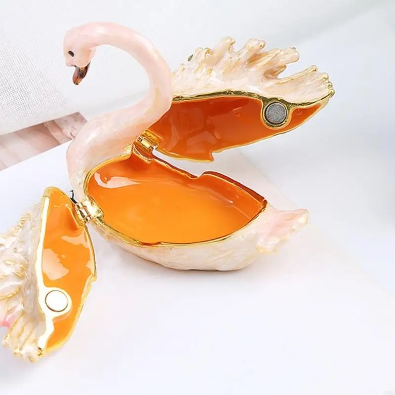 Artful Metal Jewelry Container Shaped In Elegant Pink For Special Occasions E0BF
