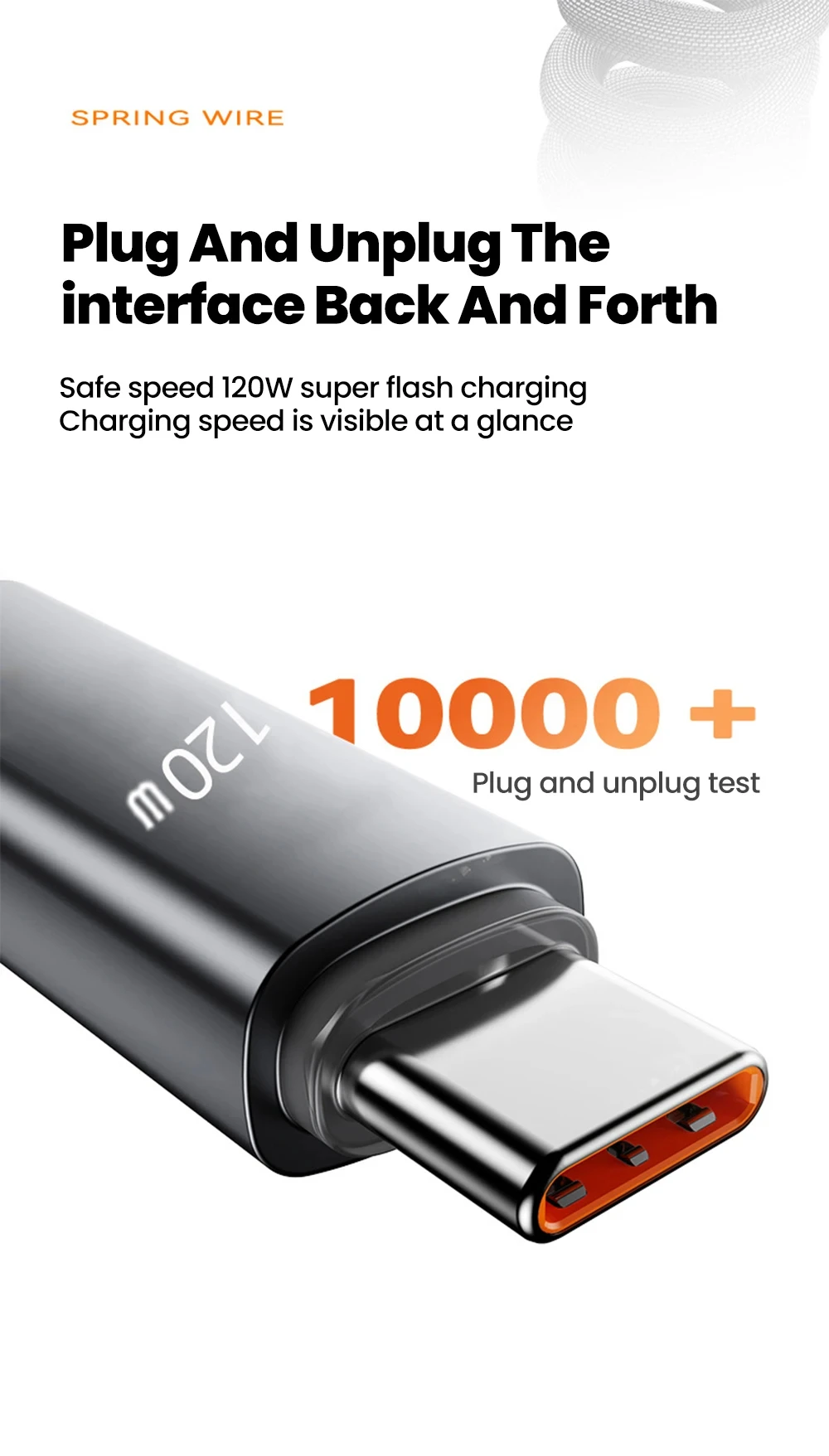 NNBILI 120W Auto Typ-C zu USB-C Schnellladekabel für iPhone 18 17 USB-A zu Typ-C Teleskopkabel für Samsung Xiaomi Huawei – Detail 7