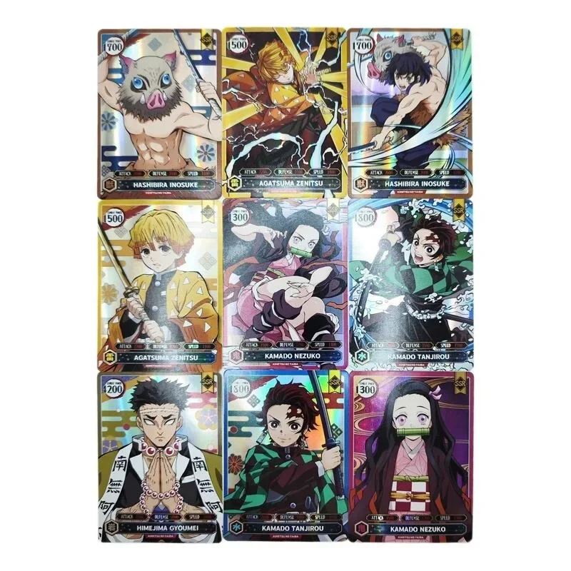 50pcs Anime Demon Slayer Card Tanjirou Nezuko Dragon Ball Kimetsu No Yaiba Shining Cards Game Collection Children Toys Gift