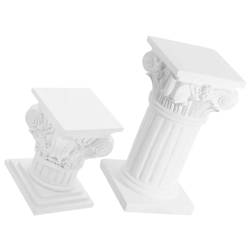 

2Pcs Roman Pillar Sculpture Resin Pillars Wedding Decoration Stable Base Home Decor Pillars Roman Pillar Home Decor Interior