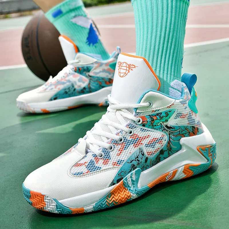 Basketbalschoenen voor heren Gewatteerde ademende sneakers Treinsportler Basketbalsneakers voor dames Straatbasketballaarzen