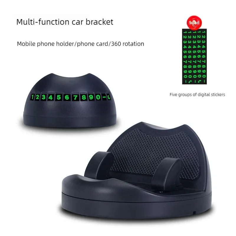 Dashboard Car Phone Holder 360-Degree Rotation Head-Up Phone Mount Stable Universal Auto Phone Stand with Number Plate image 2