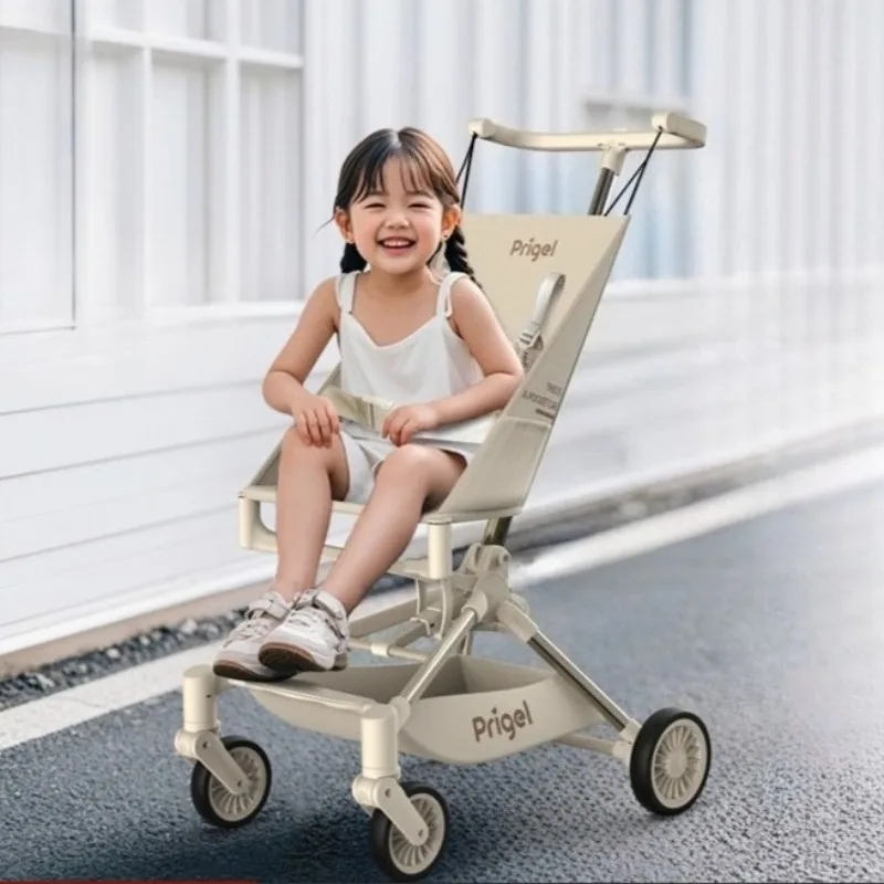 

Lightweight Strollers Portable Outdoor Travel Stroller Airplane Foldable Shock-absorbing Four-wheel Baby Strollers with Sunshade